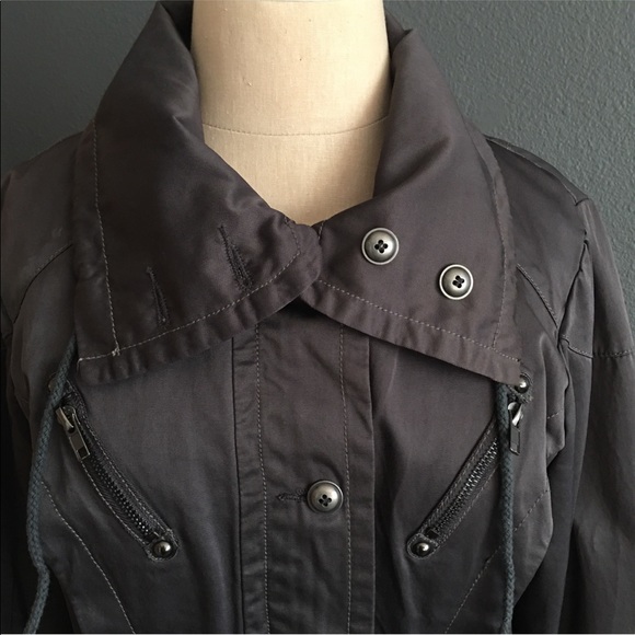 Monoreno Slate Aviator Cargo Funnel neck Jacket Large EUC - Picture 4 of 7